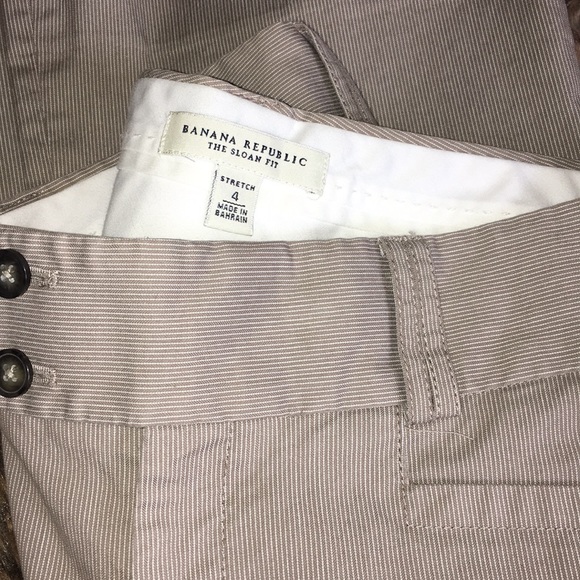 Banana Republic Pants - Khaki cream pinstripes size 4 stretch material